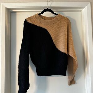 Vici Black and Tan Colorblock Sweater